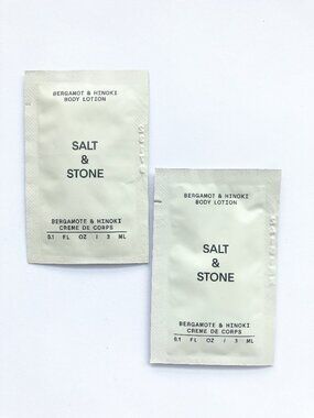 5/$20 Salt & Stone Bergamot & Hinoki Body Lotion Sample Packs x2